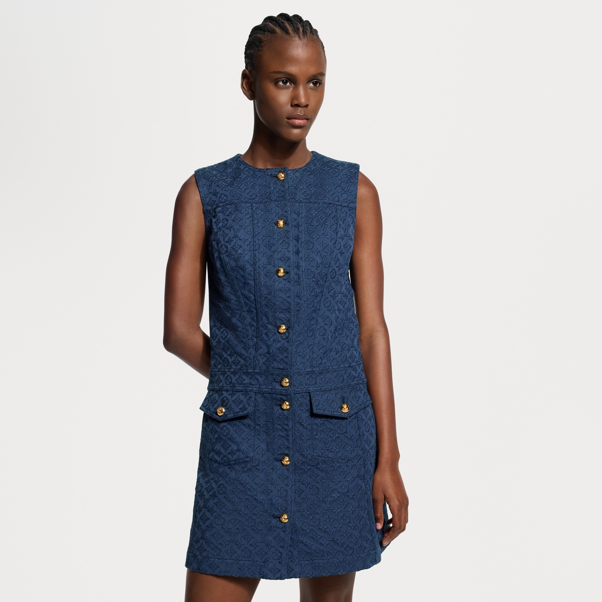 Monogram Jacquard Button Front Dress - Ready-to-Wear | LOUIS VUITTON